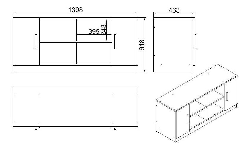 Ormarić Vincent 6 (hrast + crna)