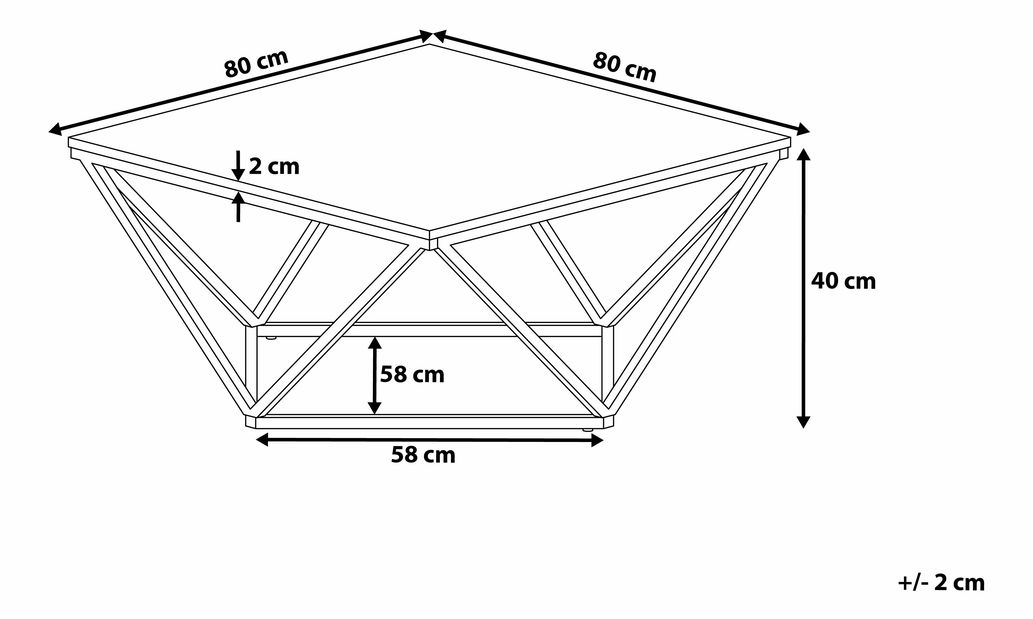 Stolić za kavu Magna (crna) (mramorni efekt)