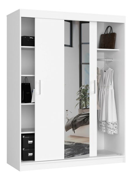 Dulap de haine Clotilde (Alb) (cu oglindă)