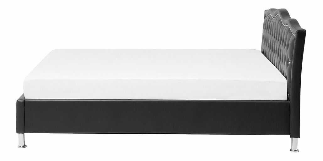 Franciaágy 140 cm MATH (ágyráccsal) (fekete)