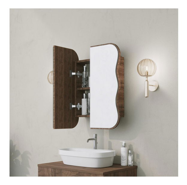 Kupaonski ormarić Kasusu (orah) (s ogledalom)