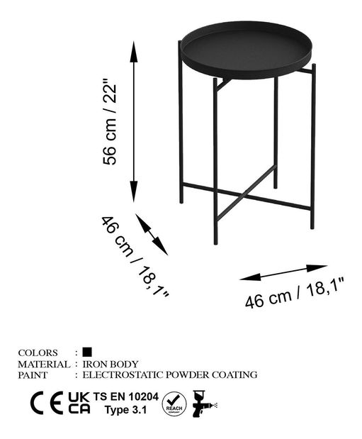 Stolić za kavu Museli 4 (crna)