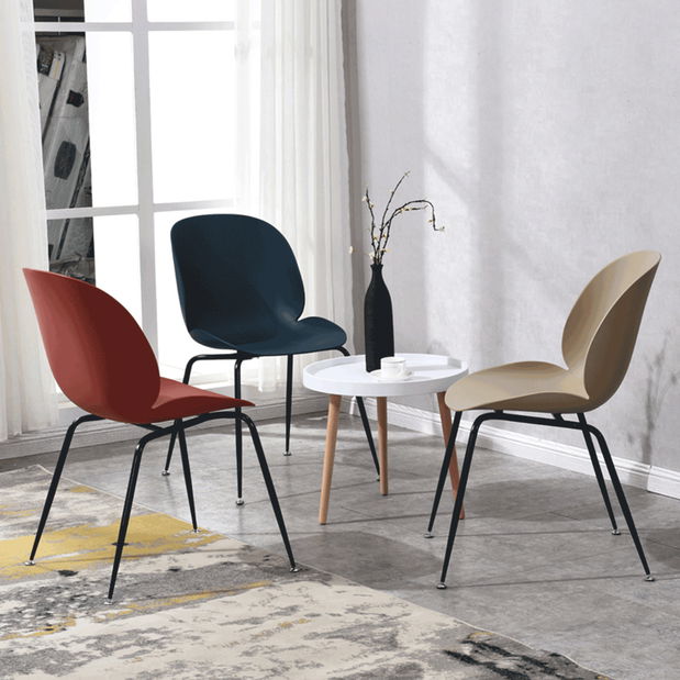 Scaun de sufragerie Ikaite (bordo + negru)