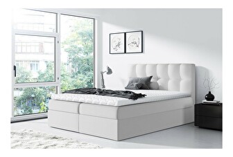 Bračni krevet Boxspring Maddox (180x200) (ekokoža Soft 017 (bijela))