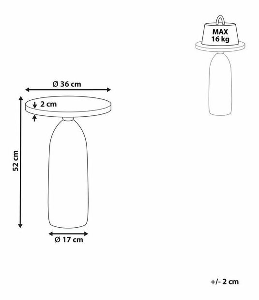 Kézi asztal Tulip (arany) 