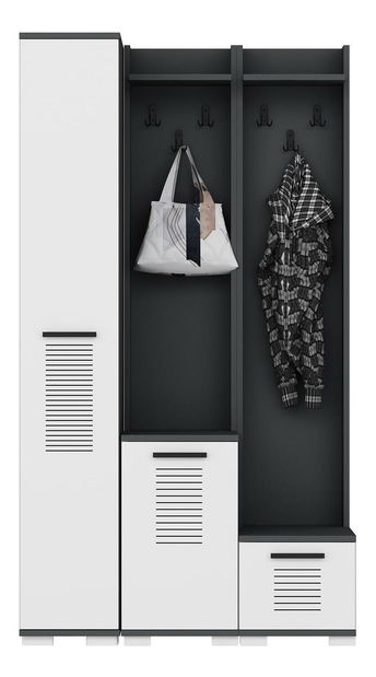 Predsieňová zostava Vipapo 1 (antracit + biela) 