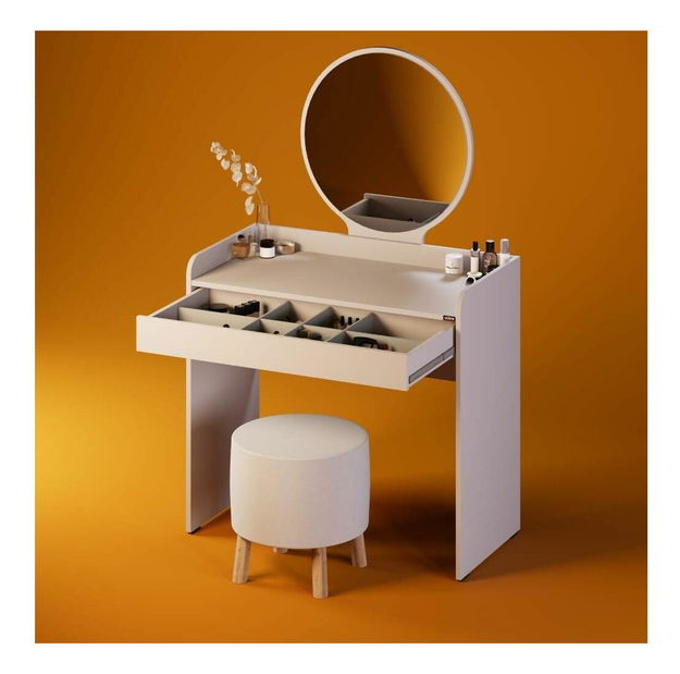 Toaletni stolić Trinity 1 (bijela) (s ogledalom)