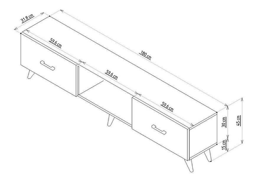 TV asztal/szekrény Bobemo (fehér) 