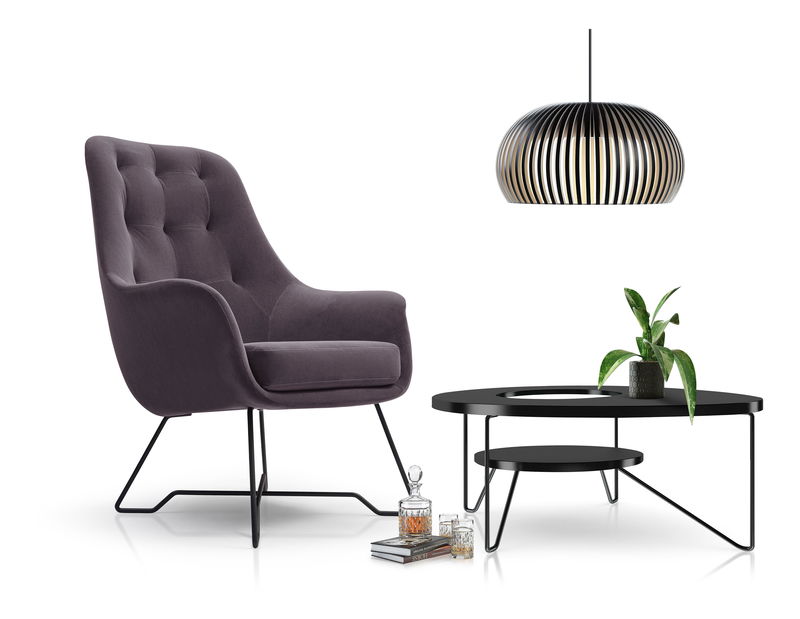 Fotel Eliah (fekete/szürke)