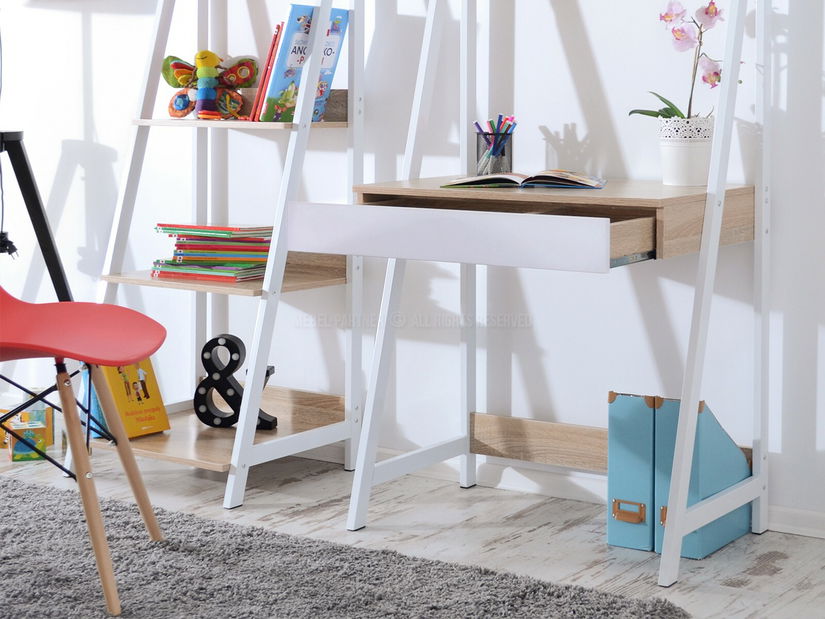 PC asztal Dylen (tölgy + fehér)