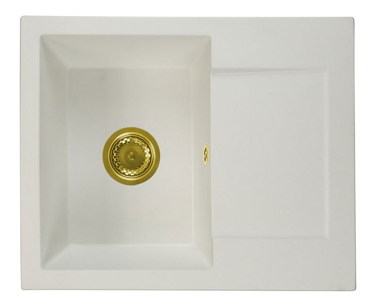 Chiuvetă de bucătărie Dalgam (alb) (cu 3 orificii pentru robinet) (D)