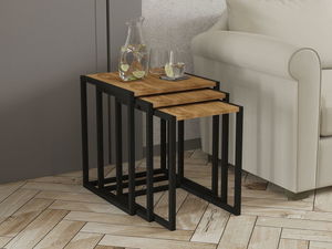 Set 3buc. măsuțe cafea Kibusa (negru + oud)