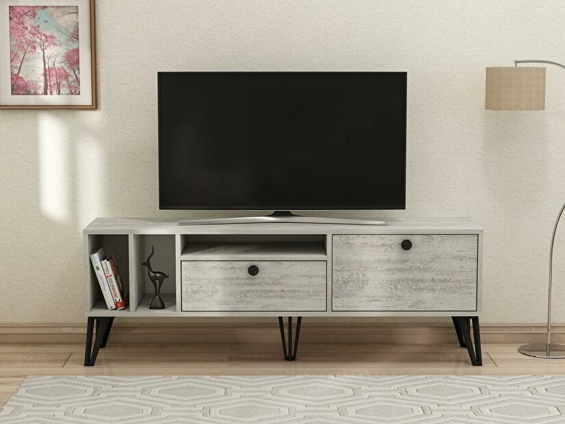 TV asztal/szekrény Tölgyeki 2 (szürke + fehér) 