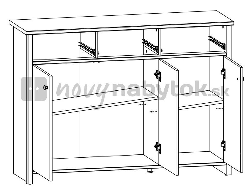 Komoda BRW Porto KOM3D3S