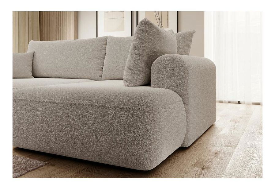 Sarokkanapé Olivo II (J) (világos bézs + fekete)