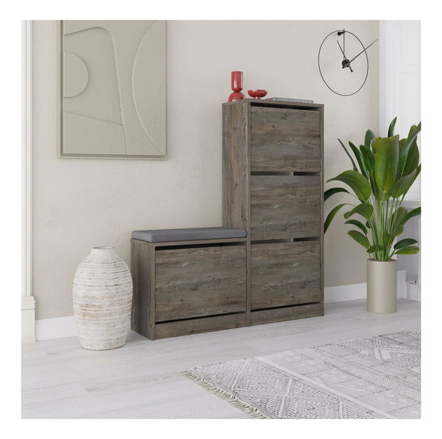 Skrinka na topánky Dora (tmavohnedá)