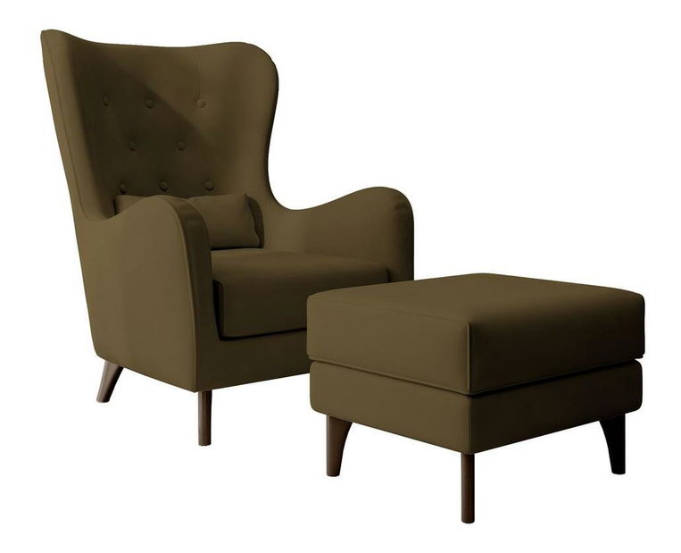 Fotoliu cu suport picioare Calimero II (măslin + wenge)