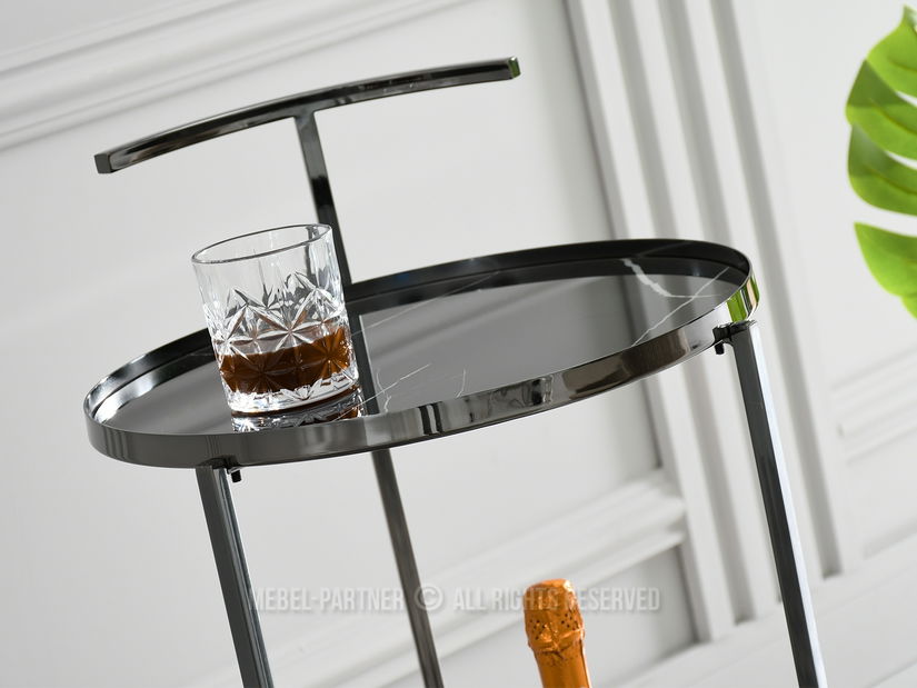 Măsuță de cafea Alfonzo (marmură neagră + negru)