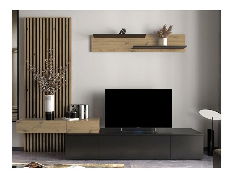 Mobilier living REBOKA (negru + stejar artisan)