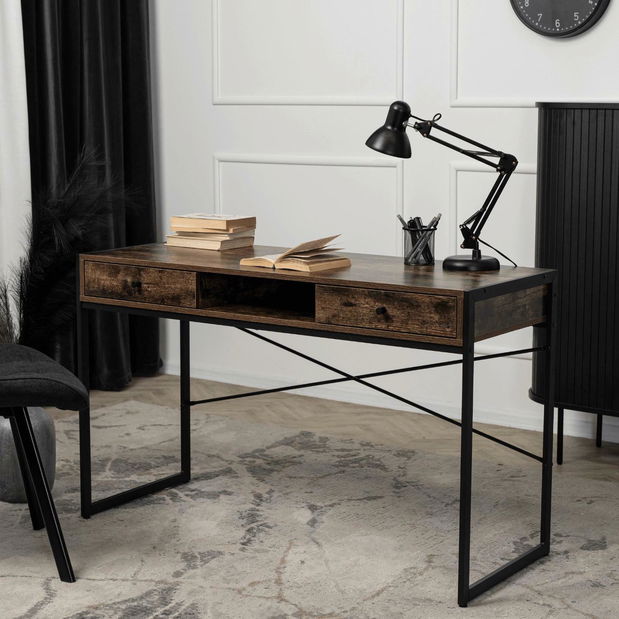 Písací stolík Supuso (hnedá + čierna) 