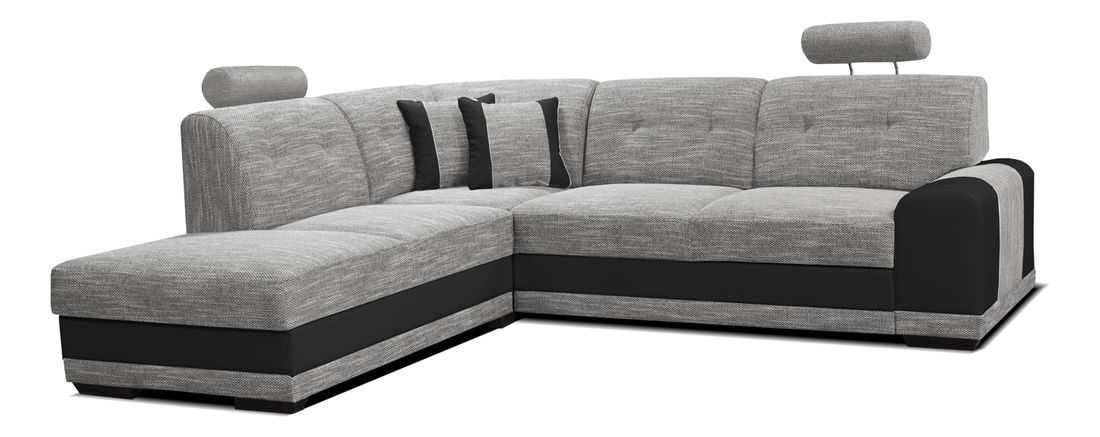 Rohová sedačka Bella II L+2F (sivá + čierna) (L)