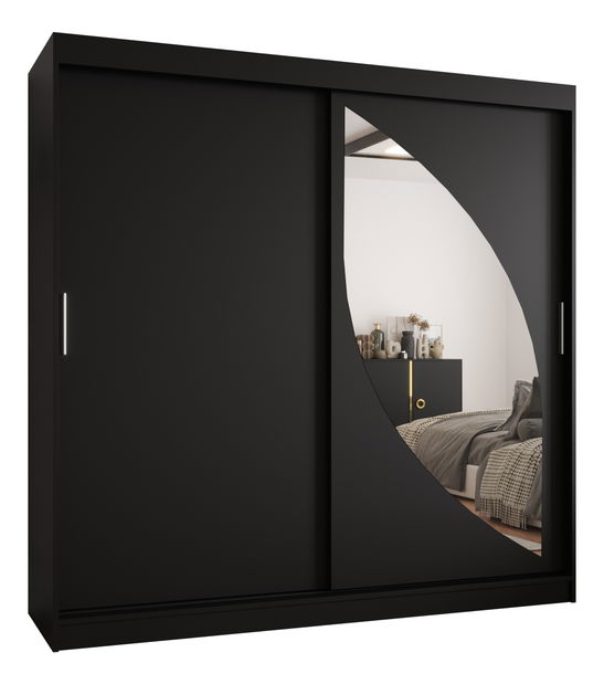 Dulap de haine 200 cm Milain (Negru)