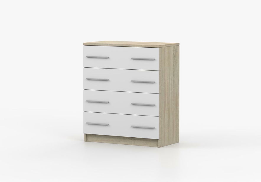 Komód Oleg III (fehér + sonoma tölgy)
