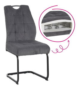 Jedálenská stolička Kalme (sivá + čierna)