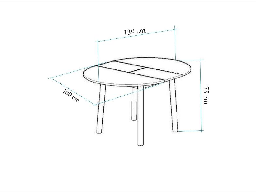 Set mobilier sufragerie Duvasa 6 (stejar + alb) (pentru 2 persoane)