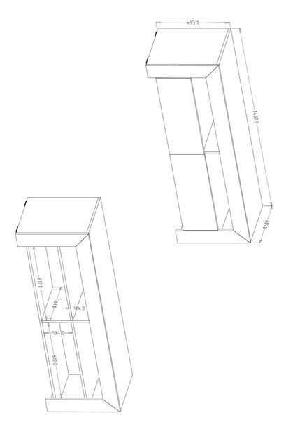 TV stolík Moses Typ 41 (modřín sibii + biela)