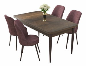 Jedálenský set Nilla (orech barokový + prašná ružová) (pre 4 osoby)