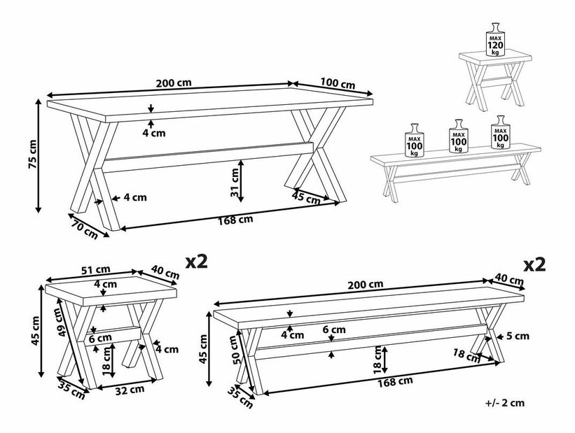 Kerti készlet Olga (fehér)