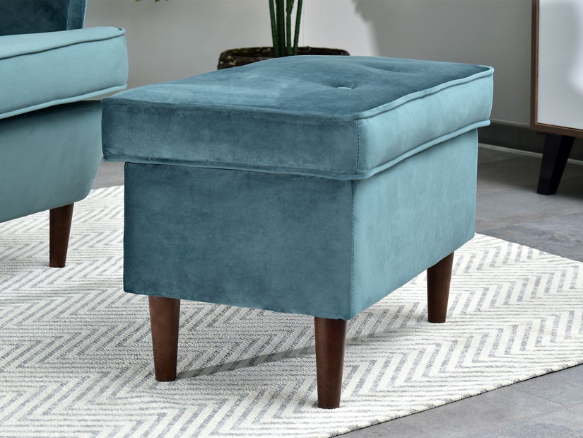 Taburetka Muriera (tmavomodrá + orech)