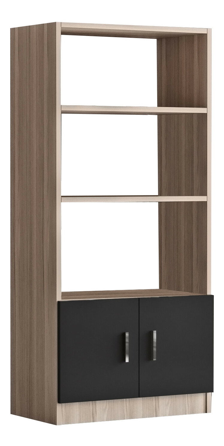 Regál Vincent 4 (dub + čierna)