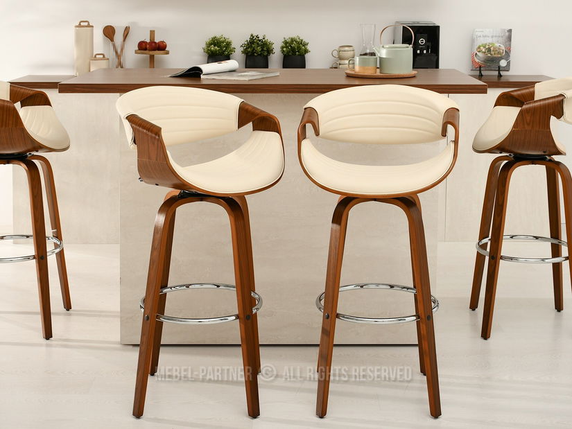 Stolička Bjorn H (krémová + orech)