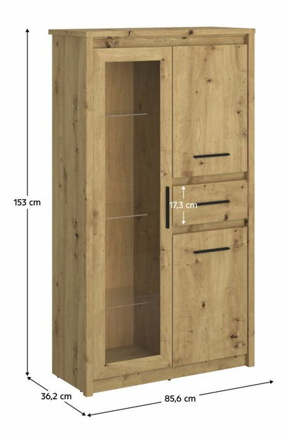 Vitrína IRON (dub artisan)