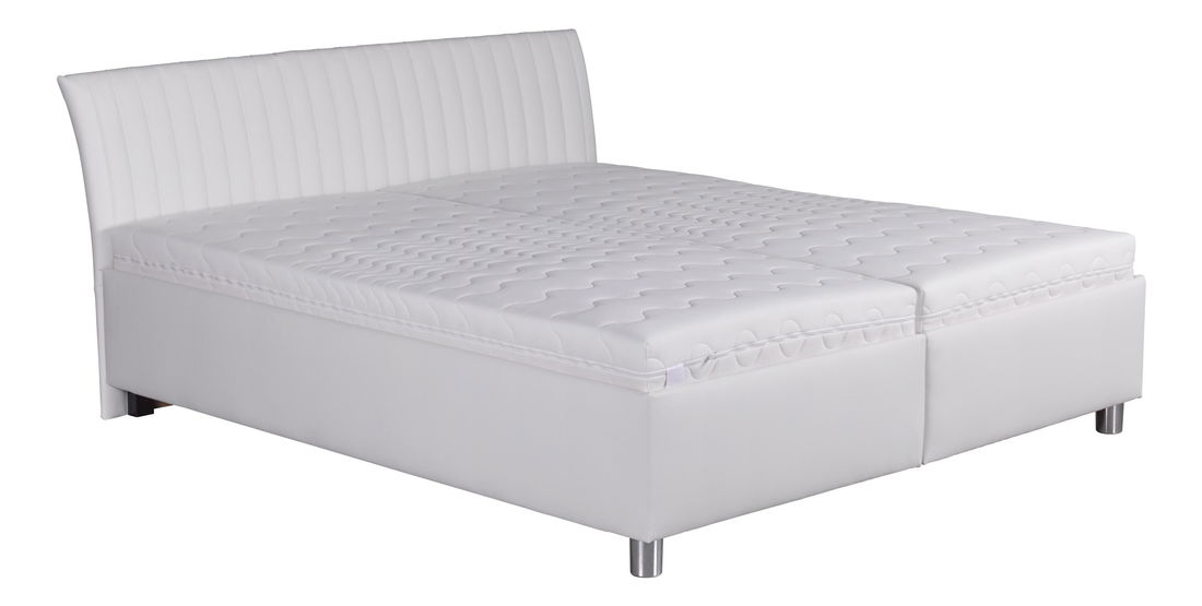 Manželská posteľ 180 cm Blanár Vinco (biela + vzor Gary 8) (s roštom a matracom Nelly)