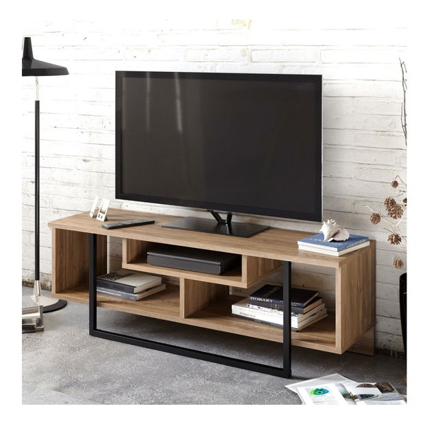 TV asztal/szekrény Aslana 120 (dió + fekete)