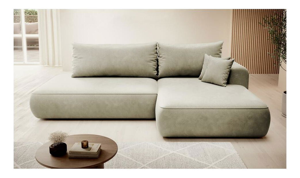 Kutna garnitura Fergie (D) (sivo-bež + crna)