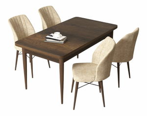 Jedálenský set Arpo (orech barokový + krémová) (pre 4 osoby)