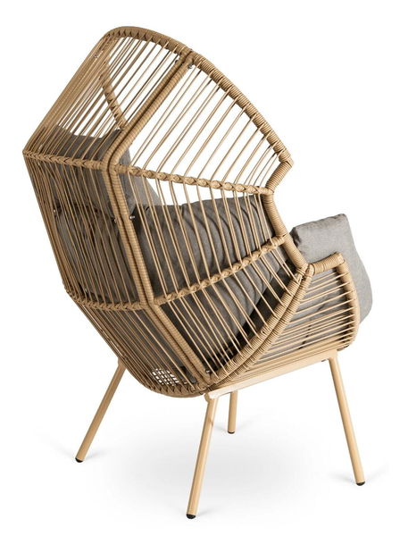 Vrtna fotelja s naslonom za noge Positivos (siva) 