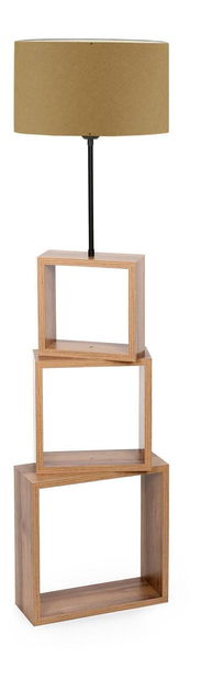 Állólámpa polcokkal Audemallo 1 (világosbarna + természetes)