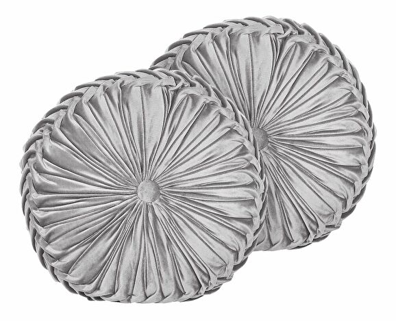 Sada 2 ozdobných vankúšov ⌀ 40 cm Udy (sivá)