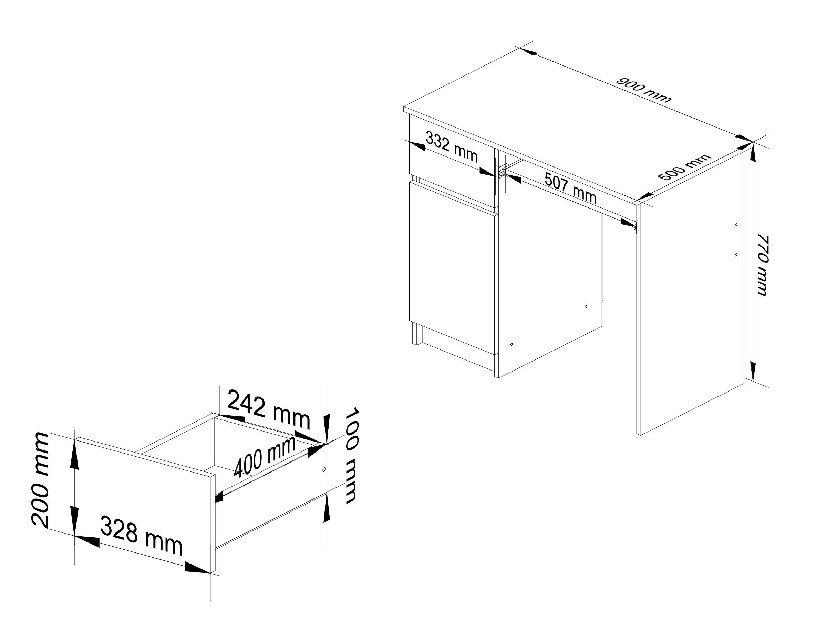 PC asztal Bhaskar (wenge + szonoma tölgy) (B)