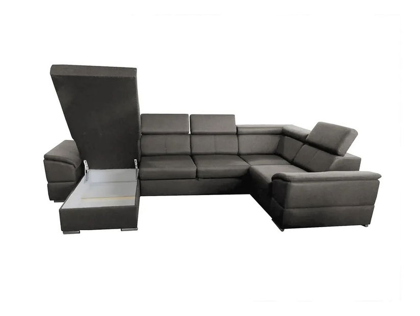 Rohová sedačka v tvare U Sergio (sivohnedá) (L)