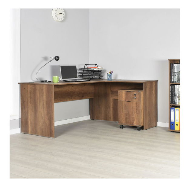 Masă PC de colț Raven (nuc) 