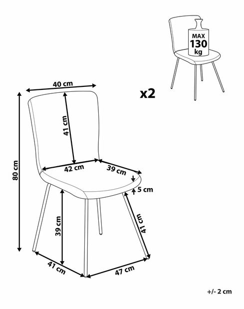 Set 2ks. jedálenských stoličiek Rundo (smaragdová)