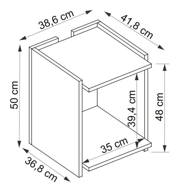 Pomoćni stolić Tilata (zafirov hrast + antracit)