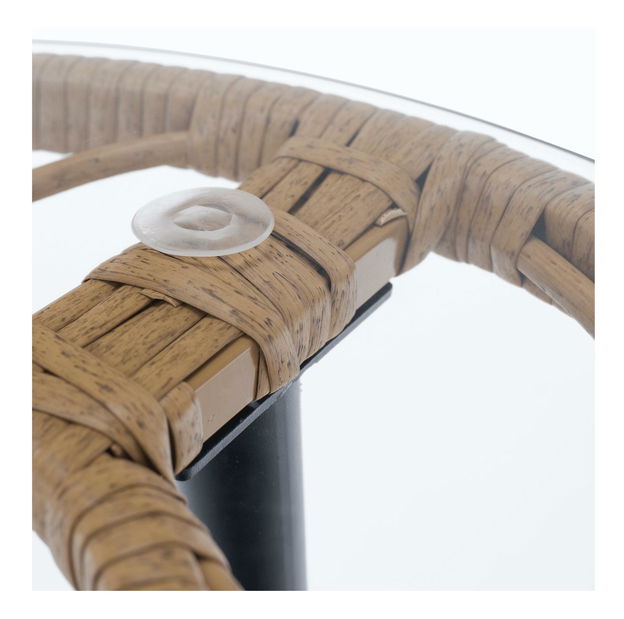 Set mobilier de grădină Arala (natural + bej + negru) (pentru 4 persoane)