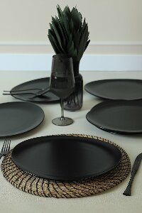 Set farfurii (6 buc.) Plates (Negru mat)